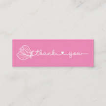 Typographie florale Merci minimal rose simple