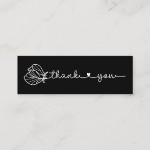 Carte De Visite Mini Typographie florale Merci minimal simple Etsy Mi