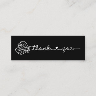 Carte De Visite Mini Typographie florale Merci minimal simple Etsy Mi