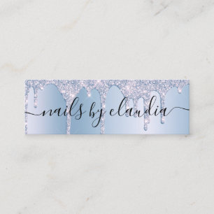 Carte De Visite Mini Une élégante parties scintillant bleue perce les o