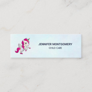Carte De Visite Mini Unicorne rose mignonne avec ailes