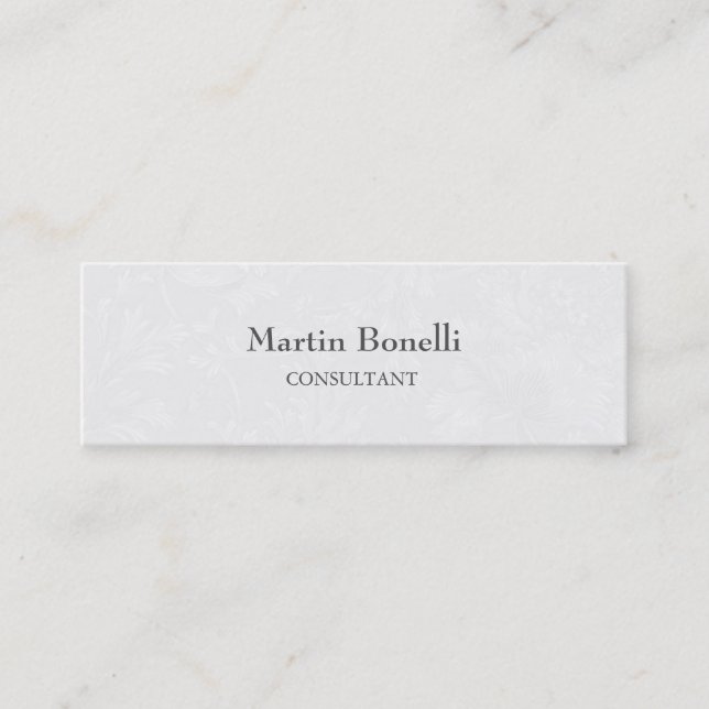 Carte De Visite Mini Unique Classique Floral Damask Slim (Devant)