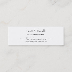 Carte De Visite Mini Unique Élégant Plain Simple Blanc Spécial