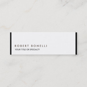 Carte De Visite Mini Unique Noir Blanc Moderne
