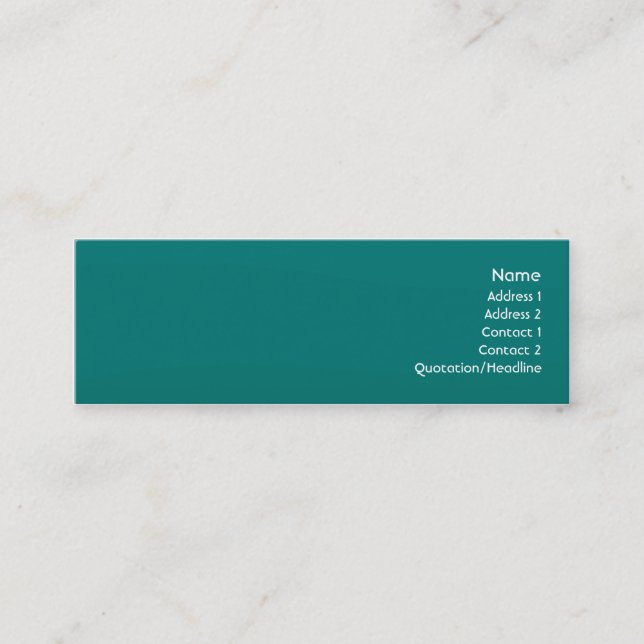 Carte De Visite Mini Vague Turquoise - Peau (Devant)