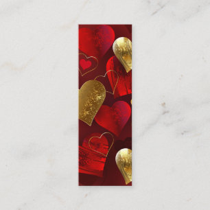 Carte De Visite Mini Valentines dorées et rouges