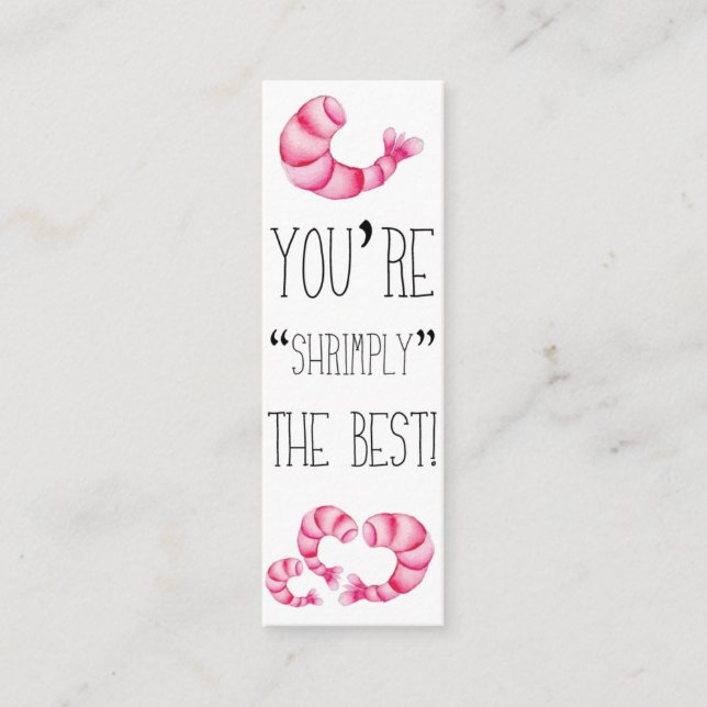 Carte De Visite Mini Valentine's You are Shrimply the Best! miniSignet (Devant)
