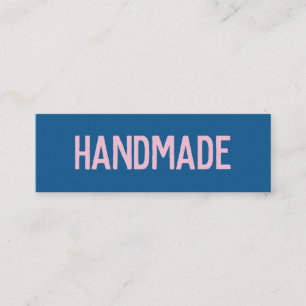 Carte De Visite Mini Vendeur fait main bleu rose moderne rustique de