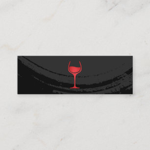 Carte De Visite Mini Verre de vin noir brossé artistique