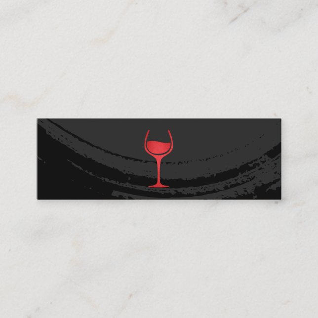 Carte De Visite Mini Verre de vin noir brossé artistique (Devant)