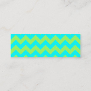 Carte De Visite Mini Vert clair et Aqua Zigzag