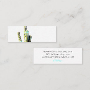 Carte De Visite Mini Vert moderne Cactus Bleu Photo Art Abstrait