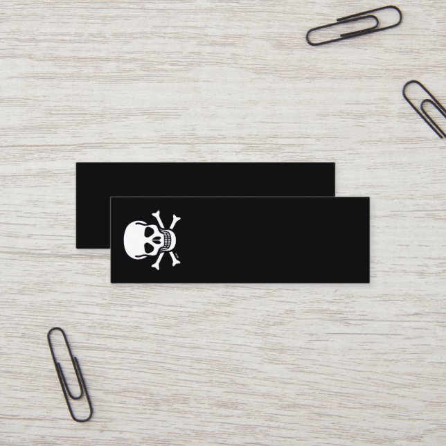 Carte de visite mini verticale Skull n Bones tout  (Devant/Arrière en situation)
