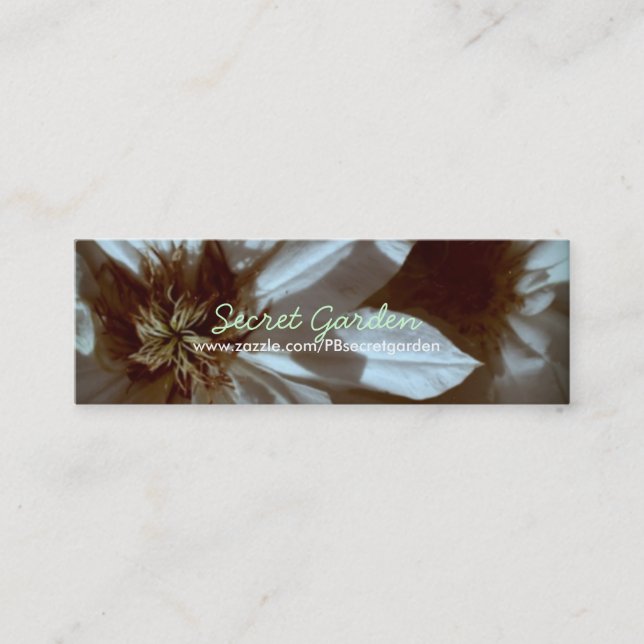 Carte De Visite Mini Vieux souvenirs 3 Clematis Blanc Photographie flor (Devant)