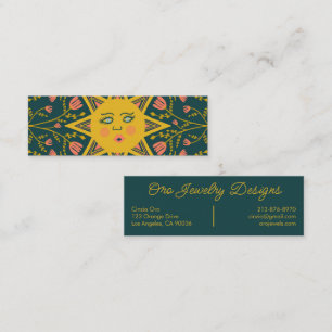 Carte De Visite Mini Vignes à fleurs de soleil Elégant Boho Floral uniq