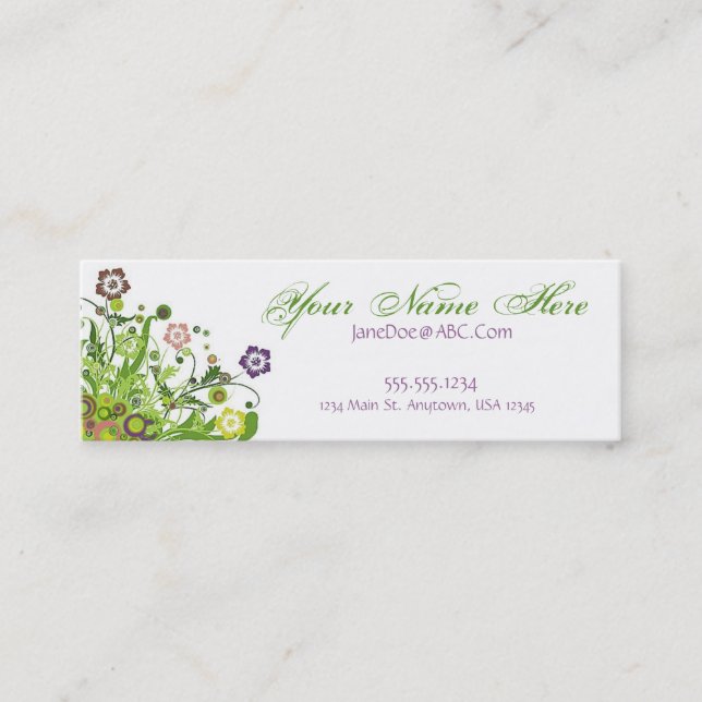 Carte De Visite Mini Vignes florales (Devant)