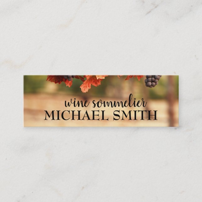 Carte De Visite Mini Vignoble / Sommelier de vin (Devant)