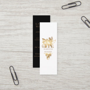 Carte De Visite Mini Vin Gold Elegant Sommelier Vin Maker