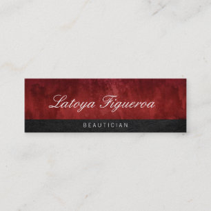 Carte De Visite Mini Vintage rouge tendance / Décor noir élégant