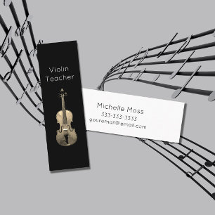 Carte De Visite Mini Violon enseignant instrument de musique minimalist