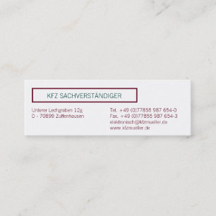 Carte De Visite Mini Visitenkarten Klassisch