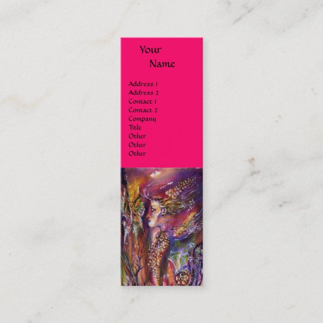 Carte De Visite Mini VIVIEN ET MERLIN Imaginaire Fuchsia violet rose (Devant)