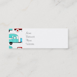 Carte De Visite Mini Voitures vintages rouges de rétro de camping