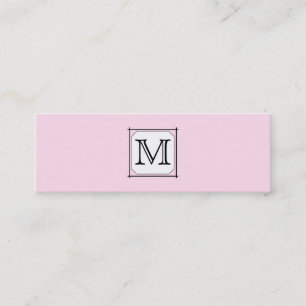 Carte De Visite Mini Votre lettre. Monogramme personnalisé. Blanc noir