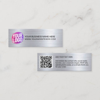 Carte De Visite Mini Votre logo d'équipe d'entreprise et code QR & text