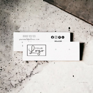 Carte De Visite Mini Votre logo Écran d'oreille Médias sociaux Code QR