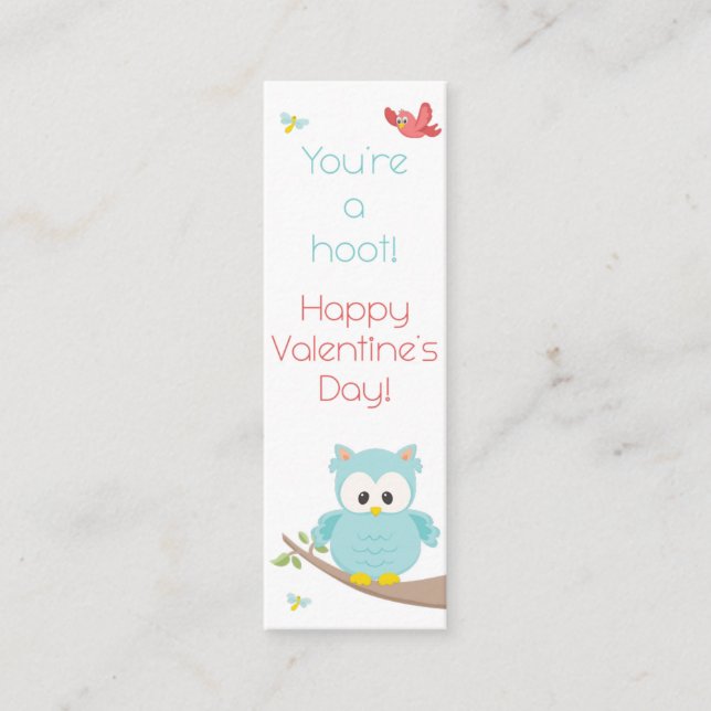 Carte De Visite Mini Vous êtes un Hoot ! Owl Valentine Signet (Devant)