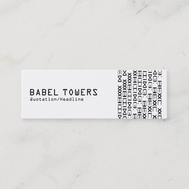 Carte De Visite Mini Vraie écriture étrangère (Devant)