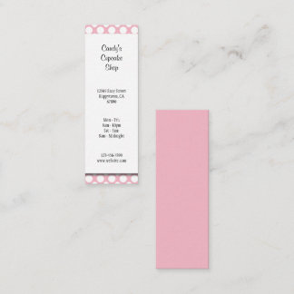 Carte De Visite Mini White Polka Dots on Pink Editable Business