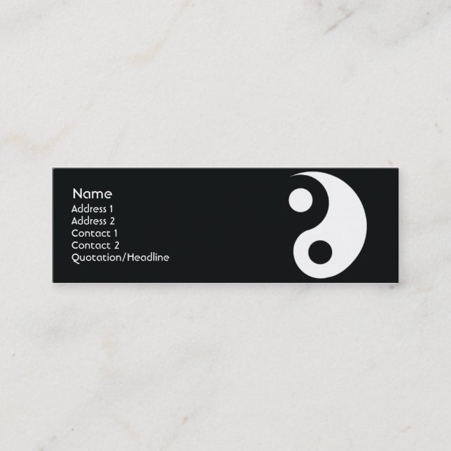 Carte De Visite Mini Yin Yang - maigre (Devant)
