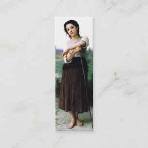 Carte De Visite Mini Young Shepherdess Signet par William Bouguereau
