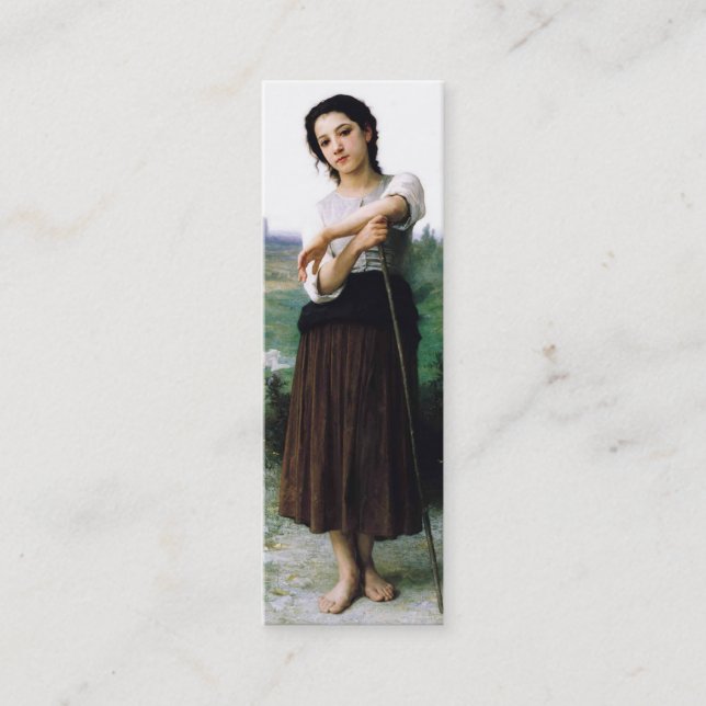 Carte De Visite Mini Young Shepherdess Signet par William Bouguereau (Devant)