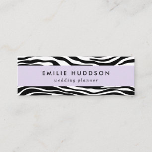 Carte De Visite Mini Zebra Print, Zebra Stripes, Noir Et Blanc