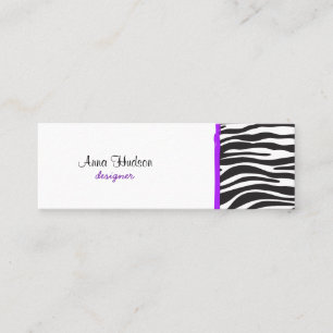 Carte De Visite Mini Zebra Print, Zebra Stripes, Noir Et Blanc