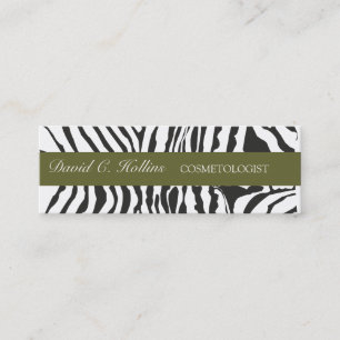 Carte De Visite Mini Zebra Stripes Optique Black White Custom