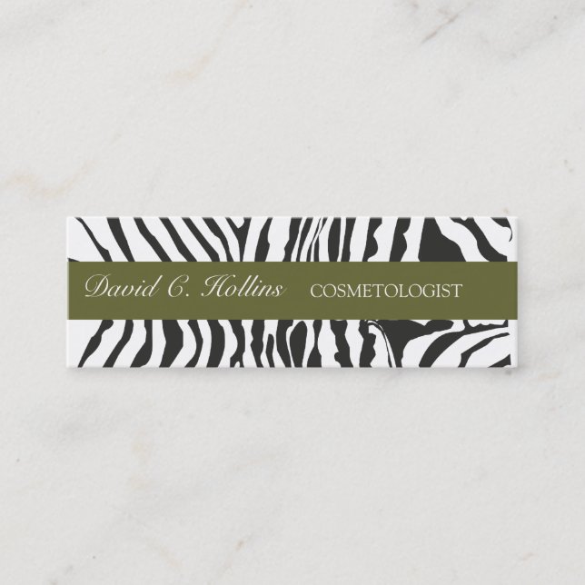 Carte De Visite Mini Zebra Stripes Optique Black White Custom (Devant)