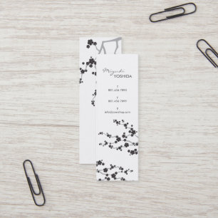 Carte De Visite Mini Zen noir d'Oriental de fleurs de fleurs de