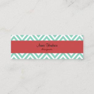 Carte De Visite Mini Zigzag bleu, Chevron bleu, Motif géométrique