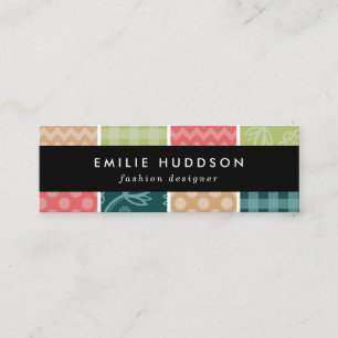 Carte De Visite Mini Zigzag, Chevron, En vichy, Pois, Patchwork
