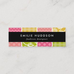 Carte De Visite Mini Zigzag, Chevron, Pois, En vichy, Patchwork