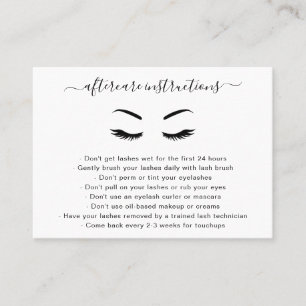 Carte De Visite Miniature minimaliste noir et blanc Lashes simples
