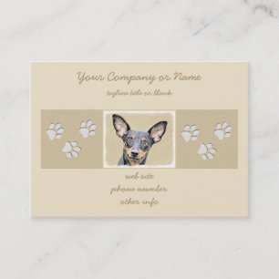 Carte De Visite Miniature Pinscher Peinture mignonne Chien Art ori