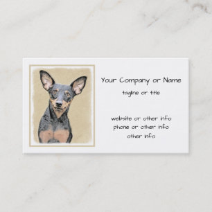 Carte De Visite Miniature Pinscher Peinture mignonne Chien Art ori