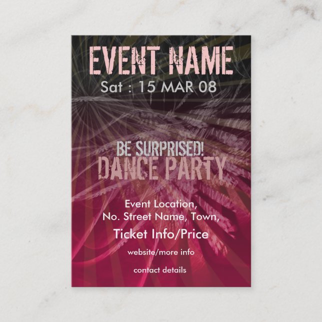 Carte De Visite miniFLYER DE FÊTE D'ÉVÉNEMENT #004 (Devant)