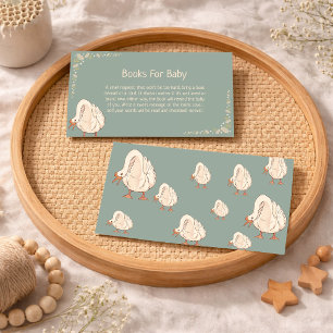 Carte De Visite Minimal Boho Mignon Livre Demande Oie Baby Shower