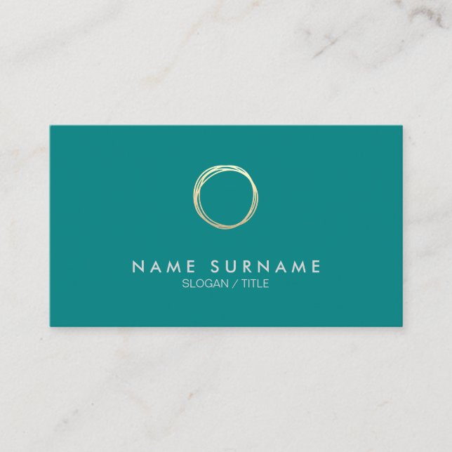Carte de visite minimal chic moderne de Teal de (Devant)